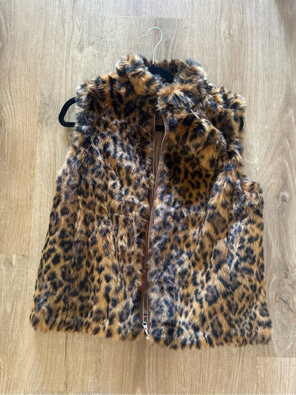J. Crew Faux Fur Leopard Print Vest